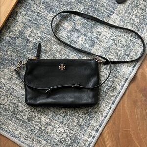Tory Burch Black Crossbody Bag with Gold Logo